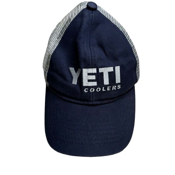 Yeti Cooler Hat Cap Trucker Mesh Strap Back Adjustable Blue Outdoor - Picture 1 of 5